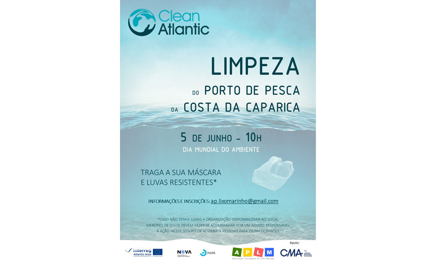 Cartaz Limpeza do Porto de Pesca da Costa da Caparica_Câmara Municipal de Almada