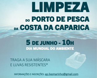 Cartaz Limpeza do Porto de Pesca da Costa da Caparica_Câmara Municipal de Almada