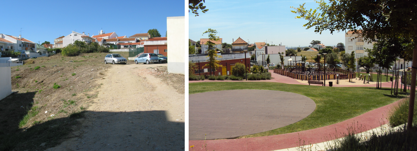 Jardim do Monte de Caparica (espaço antes e depois da intervenção)