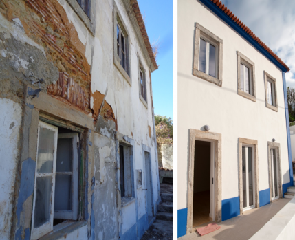 Rua 1.º de Maio, 7 (antes e depois das obras)