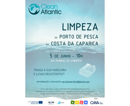 Cartaz Limpeza do Porto de Pesca da Costa da Caparica_Câmara Municipal de Almada