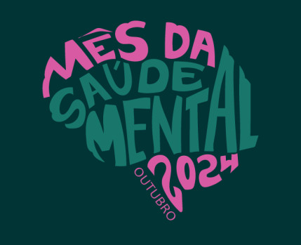 coração formado com as palavras Mês da Saúde Mental