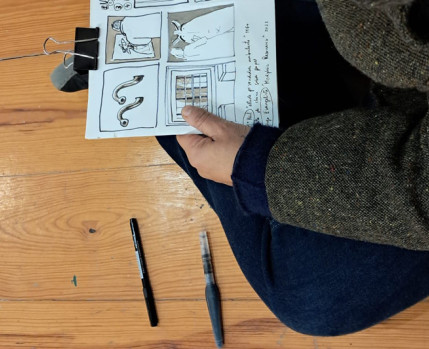 pormenor de uma prancheta de desenho