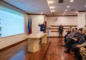 Pessoa a falar numa conferência