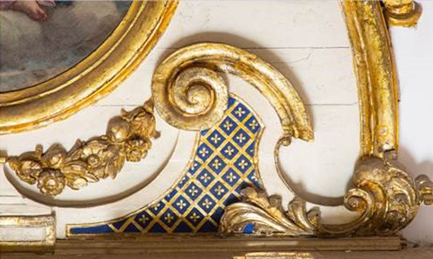 Pormenor do altar da Capela da Casa da Cerca (foto de Nuno de Albuquerque Gaspar)