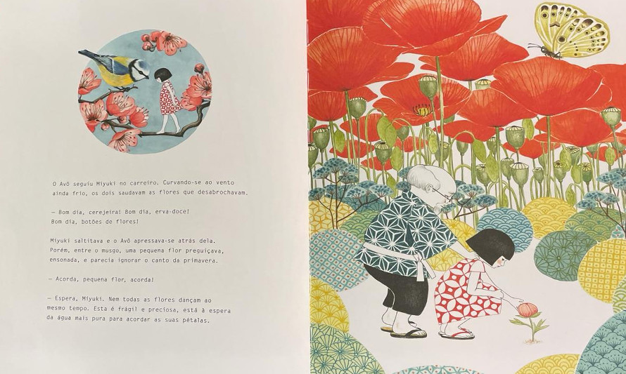 VAMOS LER NA PRIMAVERA  - “𝙀𝙨𝙥𝙚𝙧𝙖, 𝙈𝙞𝙮𝙪𝙠𝙞”, de Roxane Marie Galliez e ilustrações de Seng Soun Ratanavanh