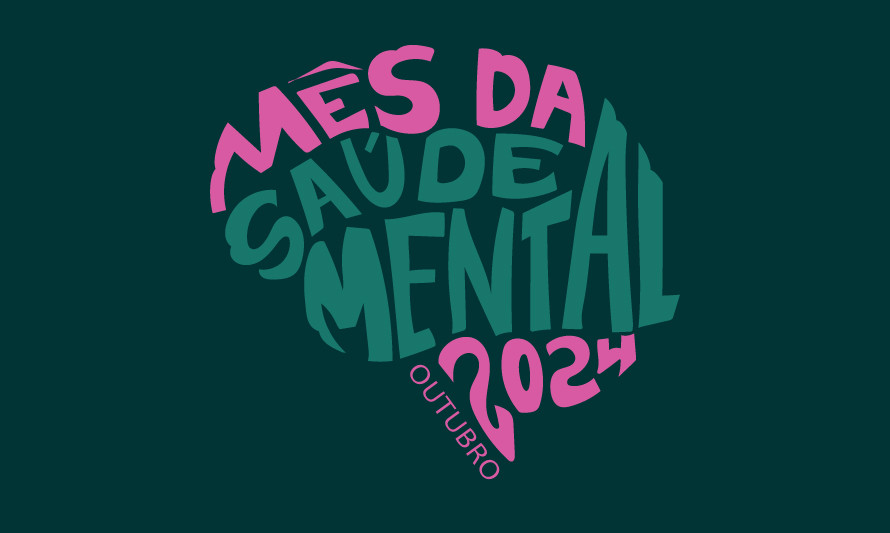 coração formado com as palavras Mês da Saúde Mental