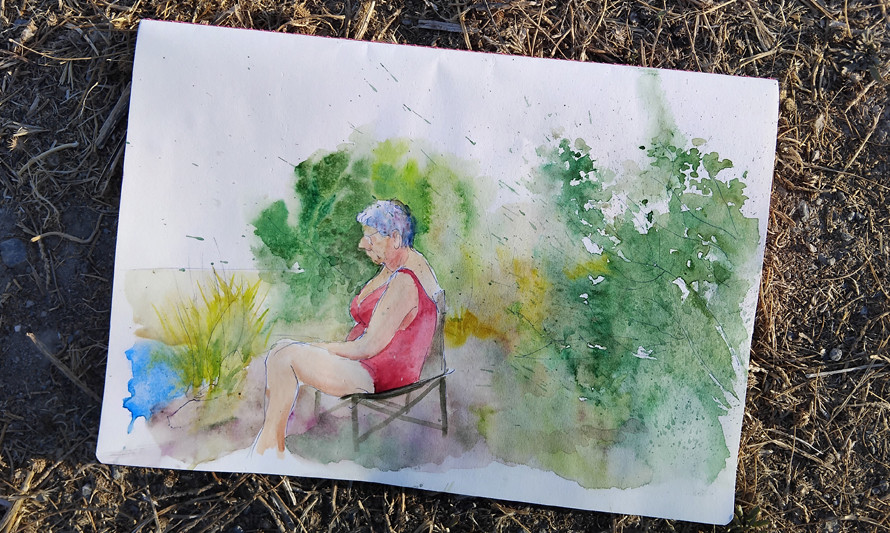Desenho no Jardim - Pessoas na paisagem