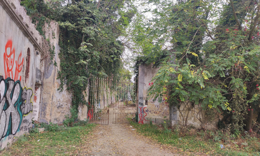Imagem representativa de Quinta da Arealva / Instalações da Sociedade Vinícola do Sul. Portão lateral.
