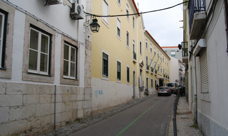 Imagem representativa de Igreja da Misericórdia. Aspeto atual da Rua D. José de Mascarenhas.