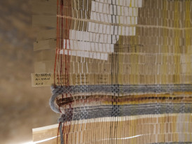 Vista da exposição “A membrana de sedimentação”, de Maria Appleton 