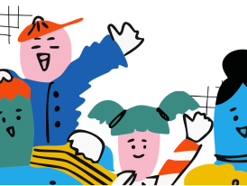família em boneco de banda desenhada