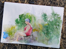 Desenho no Jardim - Pessoas na paisagem