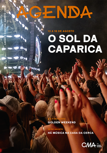 Capa da Agenda Cultural de agosto 2026 - pessoas num festival de música
