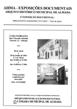 Arquivo Histórico Municipal “Bibliografia Almadense” (1974-2001)