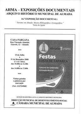 Arquivo Histórico Municipal "Turismo em Almada: Mostra Bibliográfica e Iconográfica"