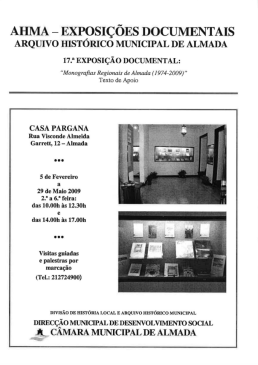 Arquivo Histórico Municipal "Monografias Regionais de Almada (1974 - 2009)"