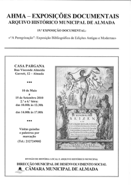 Arquivo Histórico Municipal «“A Peregrinação”: Exposição Bibliográfica de Edições Antigas e Modernas»