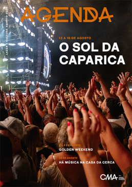 Capa da Agenda Cultural de agosto 2026 - pessoas num festival de música