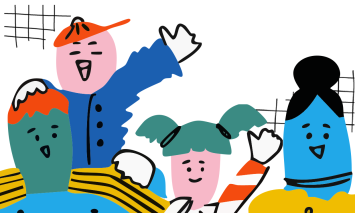família em boneco de banda desenhada